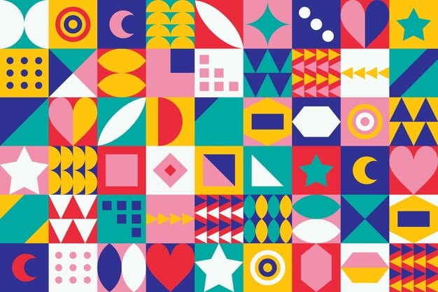 马赛克抽象平面几何构成图形花纹