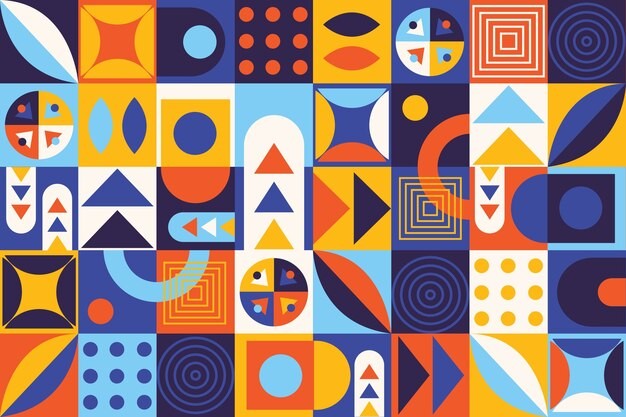 马赛克抽象平面几何构成图形花纹