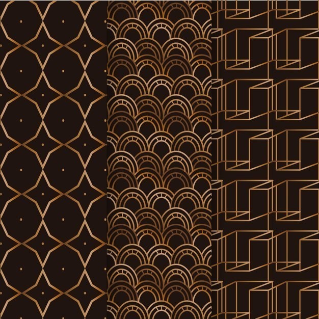 金色几何华丽花纹