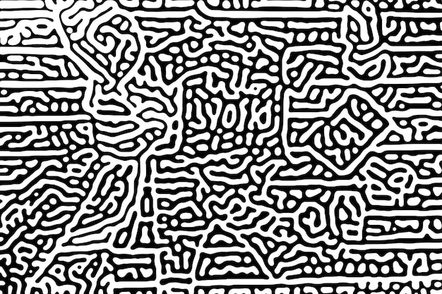 抽象线条涂鸦花纹