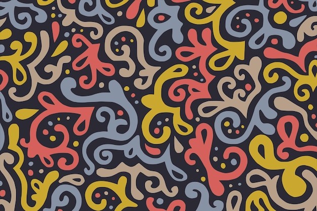 抽象线条涂鸦花纹