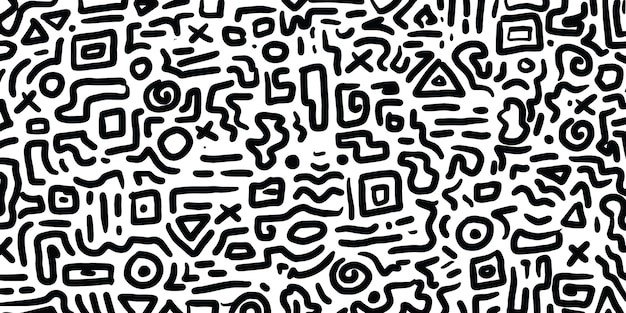 抽象线条涂鸦花纹