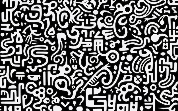 抽象线条涂鸦花纹