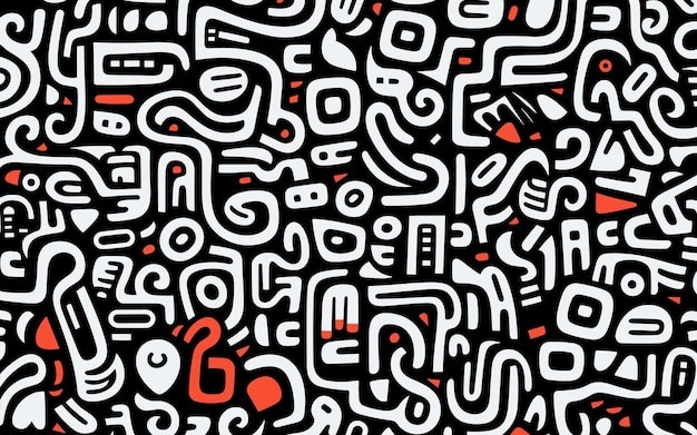 抽象线条涂鸦花纹