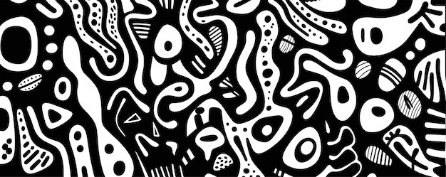 抽象线条涂鸦花纹