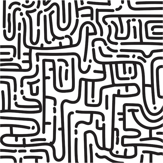 抽象线条涂鸦花纹