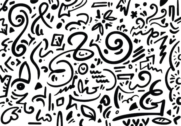 抽象线条涂鸦花纹