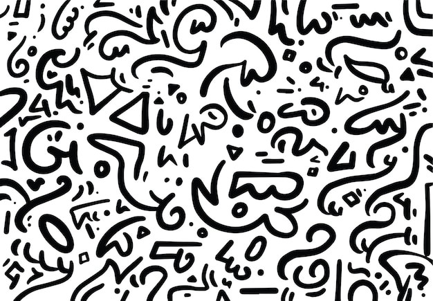 抽象线条涂鸦花纹
