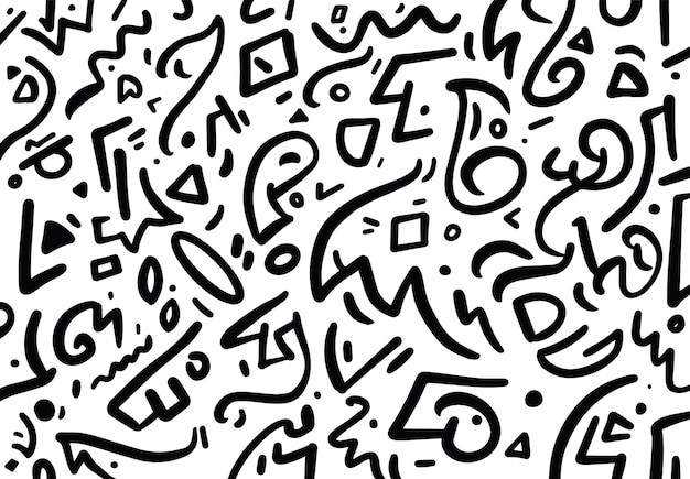 抽象线条涂鸦花纹