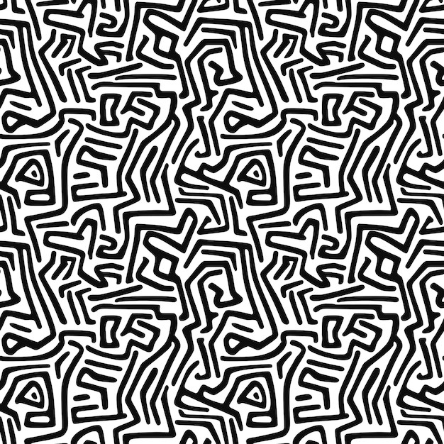 抽象线条涂鸦花纹