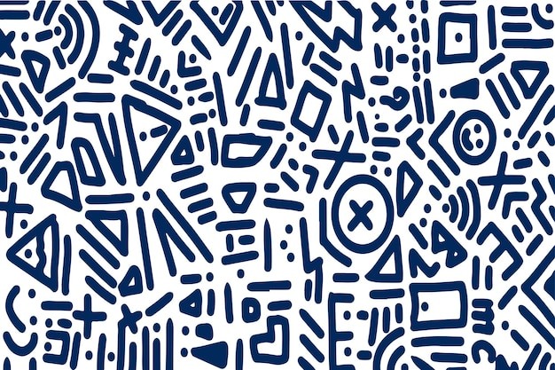 抽象线条涂鸦花纹