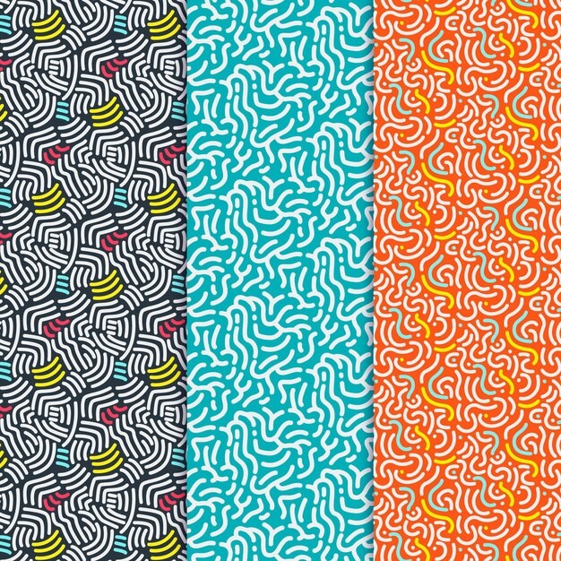 抽象线条涂鸦花纹