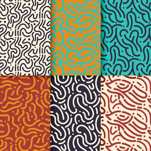 抽象线条涂鸦花纹