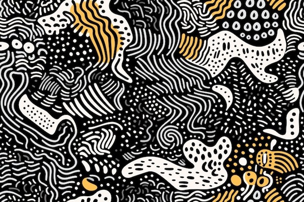 抽象线条涂鸦花纹