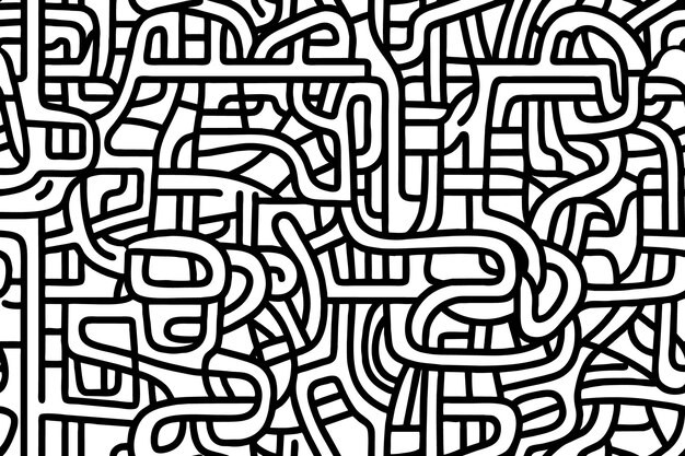 抽象线条涂鸦花纹