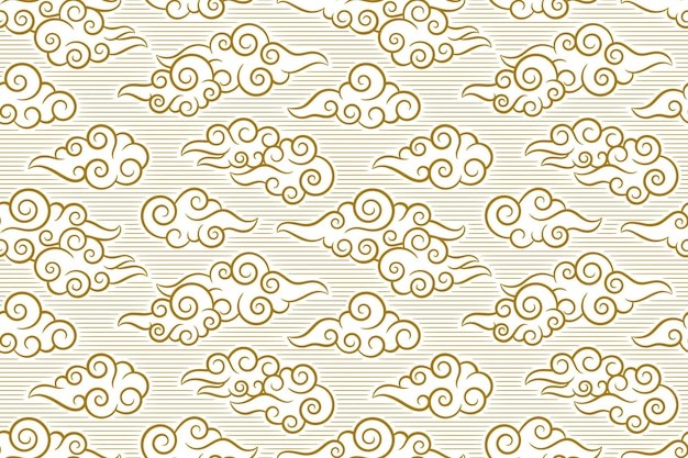 中式祥云花纹图案