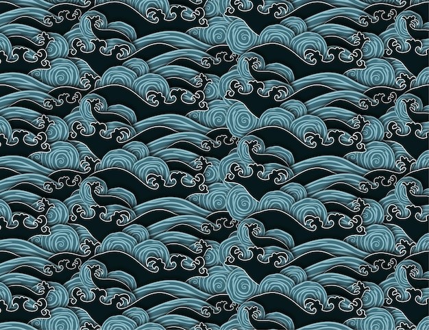 中式祥云花纹图案