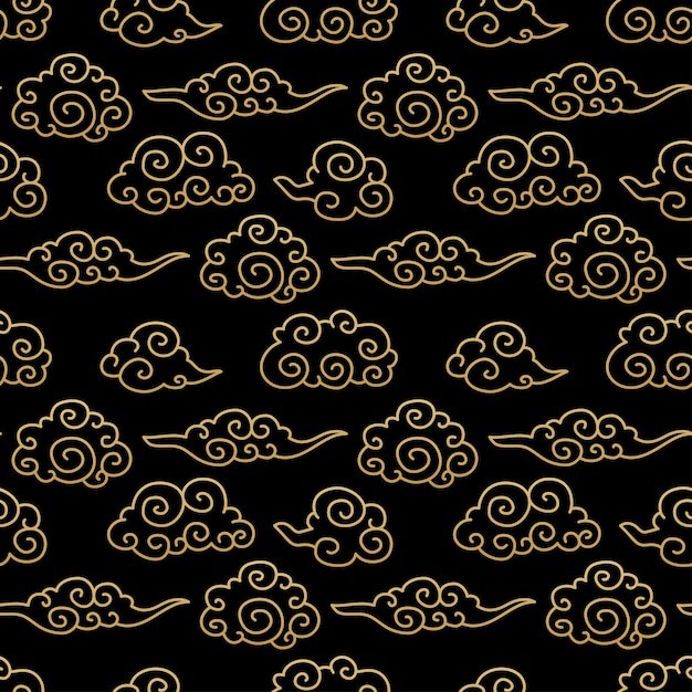 中式祥云花纹图案