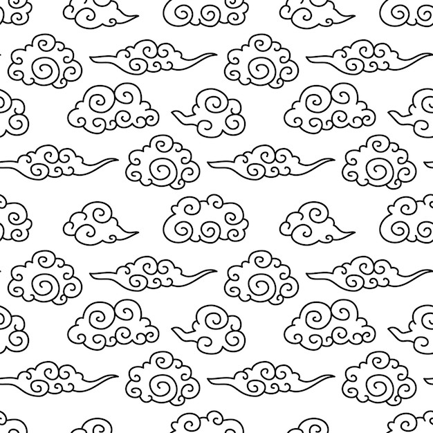 中式祥云花纹图案