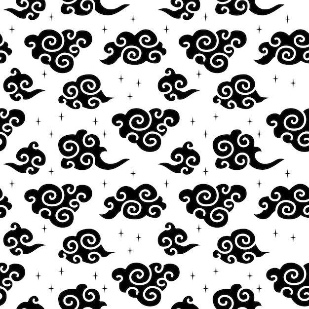 中式祥云花纹图案