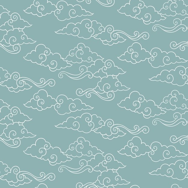 中式祥云花纹图案