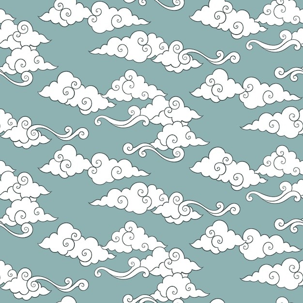 中式祥云花纹图案