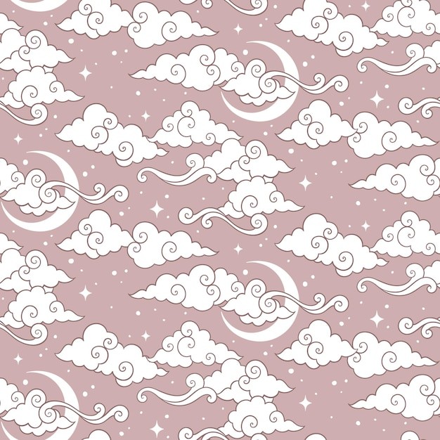 中式祥云花纹图案