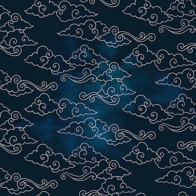 中式祥云花纹图案