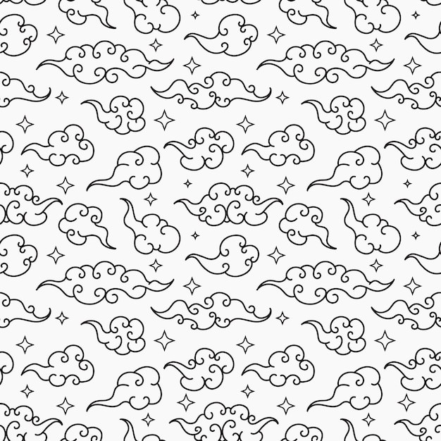 中式祥云花纹图案