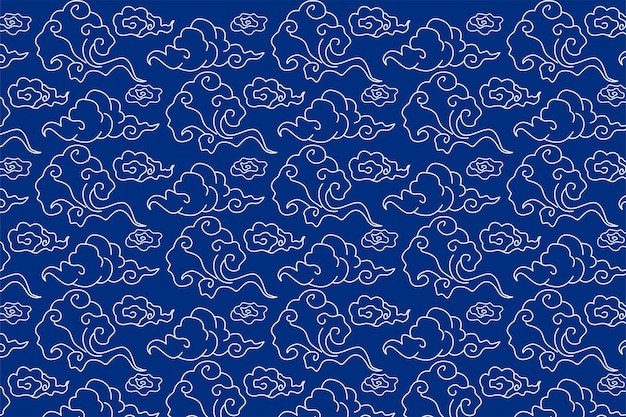 中式祥云花纹图案