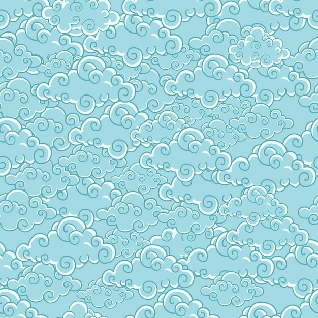 中式祥云花纹图案