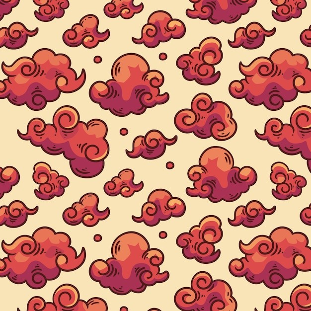 中式祥云花纹图案