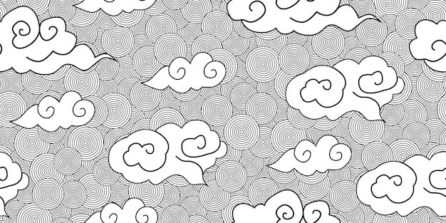 中式祥云花纹图案