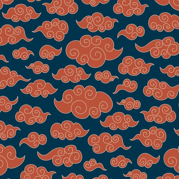 中式祥云花纹图案