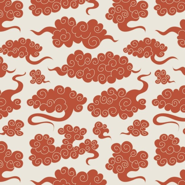 中式祥云花纹图案