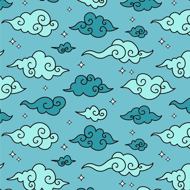 中式祥云花纹图案