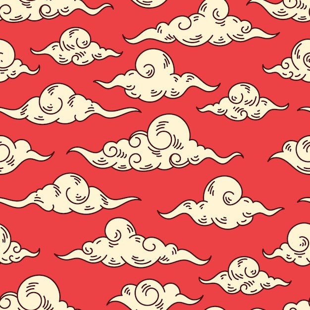 中式祥云花纹图案