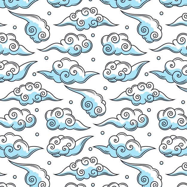 中式祥云花纹图案