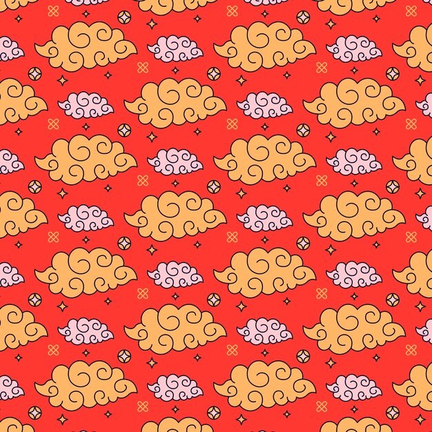 中式祥云花纹图案