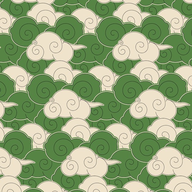 中式祥云花纹图案