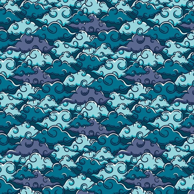 中式祥云花纹图案