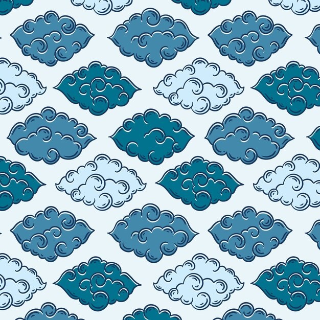 中式祥云花纹图案