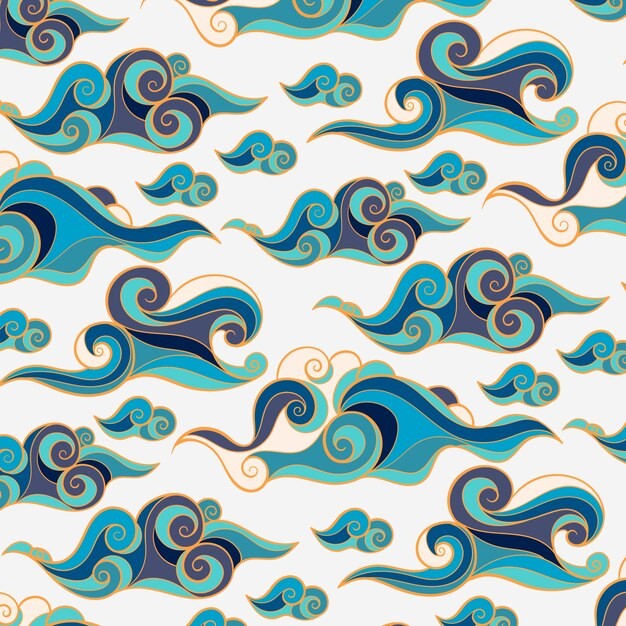 中式祥云花纹图案