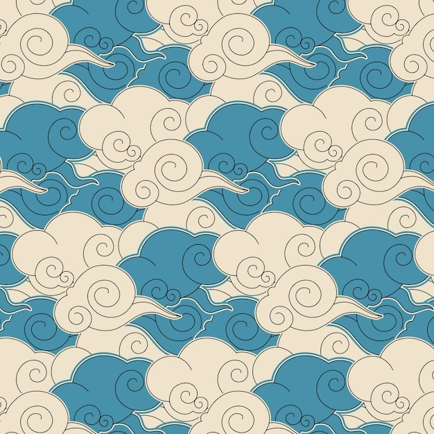 中式祥云花纹图案