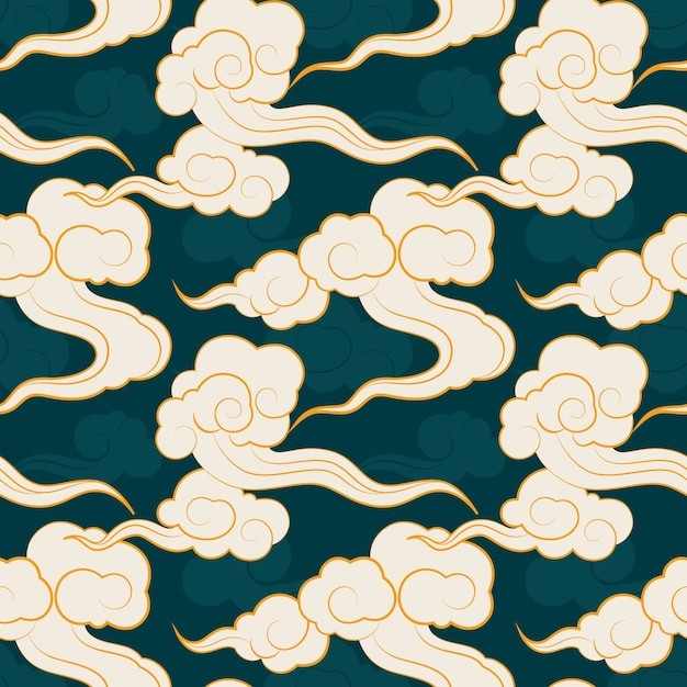 中式祥云花纹图案