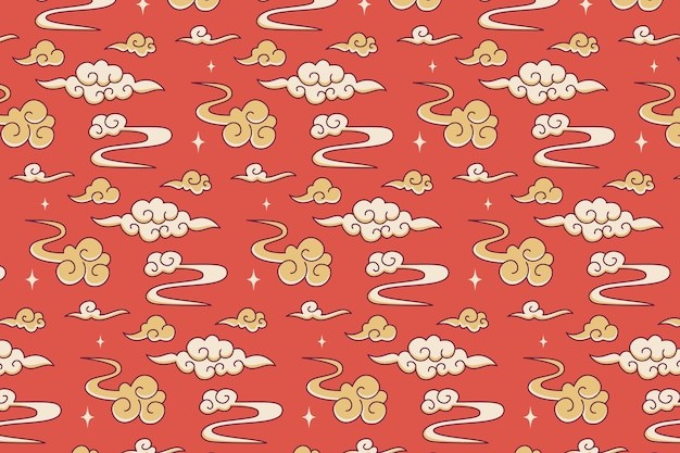 中式祥云花纹图案