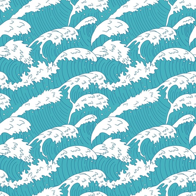 无缝海浪波浪花纹