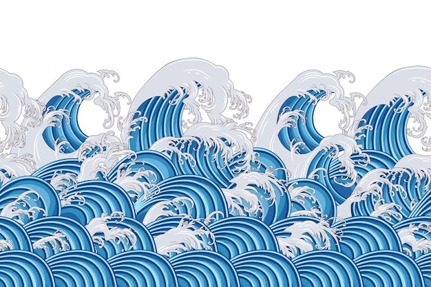 无缝海浪波浪花纹