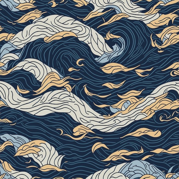 无缝海浪波浪花纹