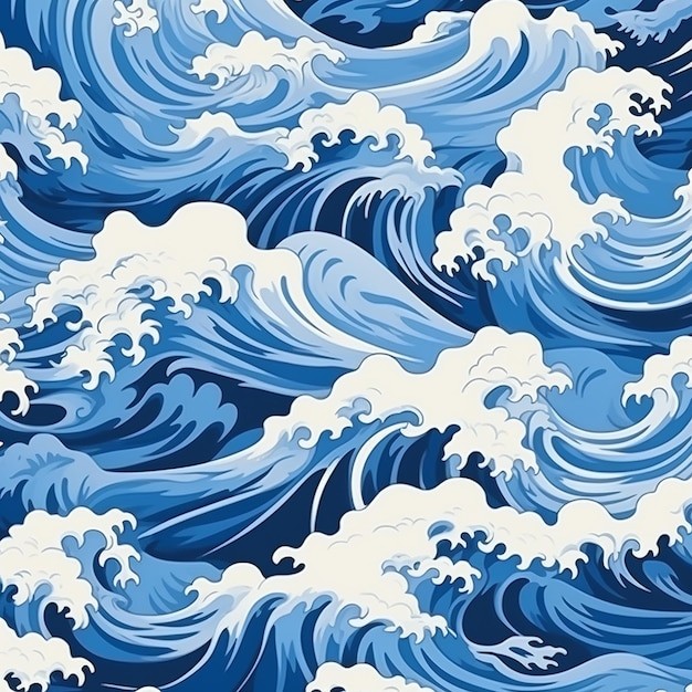 海浪波浪花纹